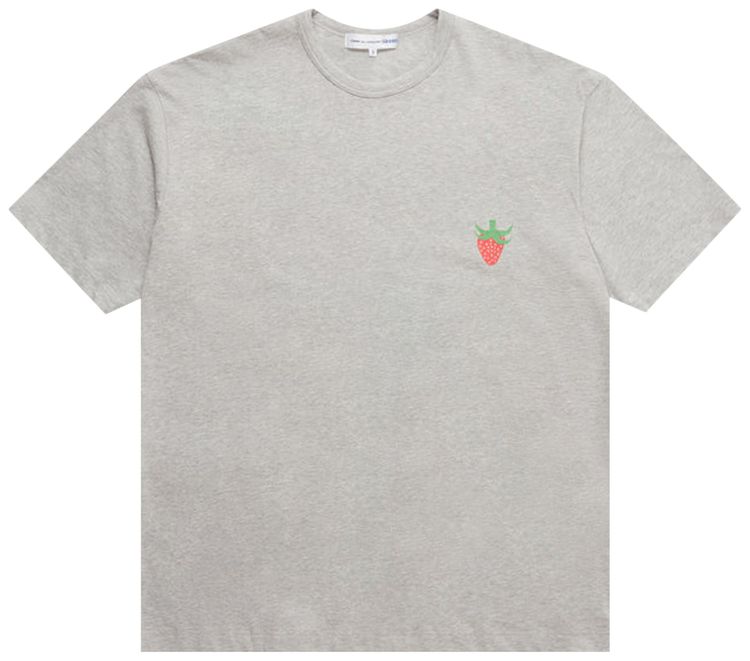 Comme des Garcons SHIRT Strawberry Printed Crewneck T Shirt Grey