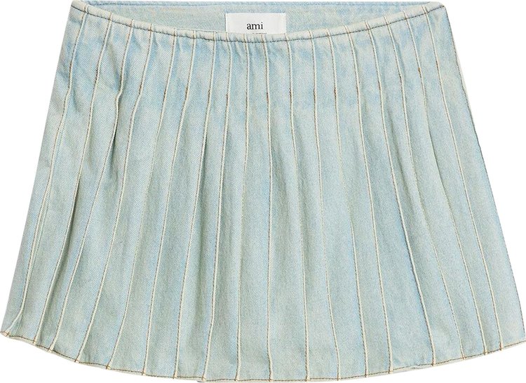 Ami Pleated Skirt 'Bleu Javel'