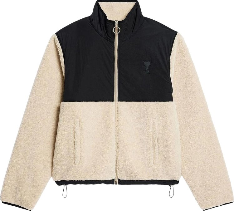 Buy Ami Zipped Jacket 'Natural/Black' - HJK007 761 177 | GOAT