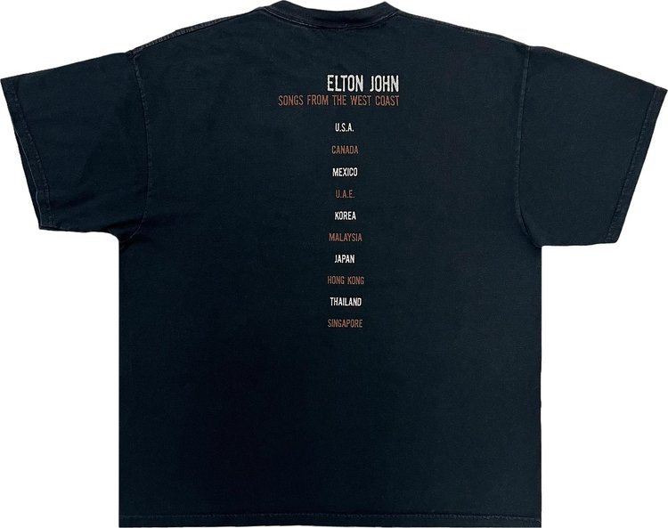 Music Elton John Songs From The West Coast Tee Black