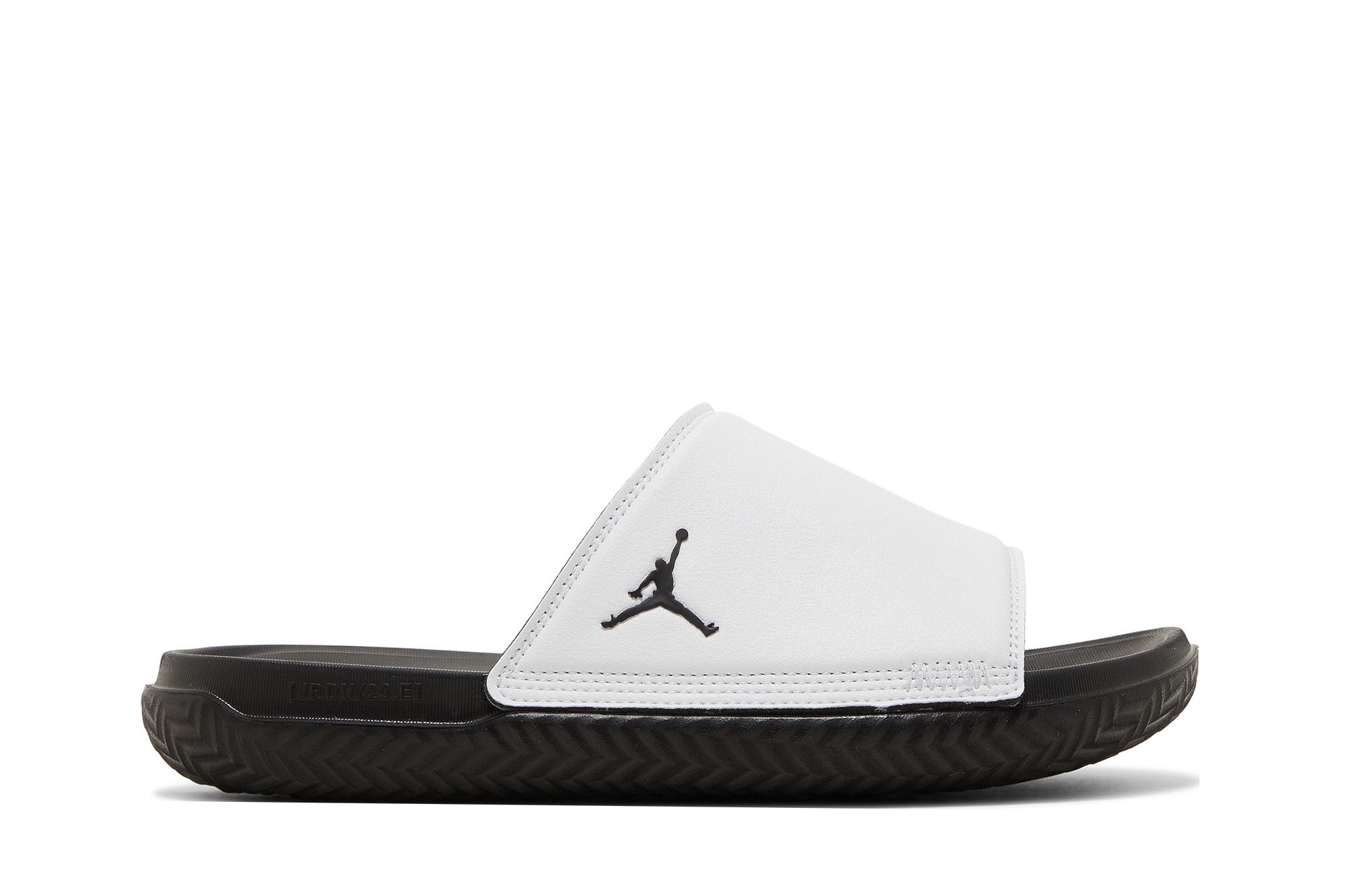 Jordan slides black on sale and white