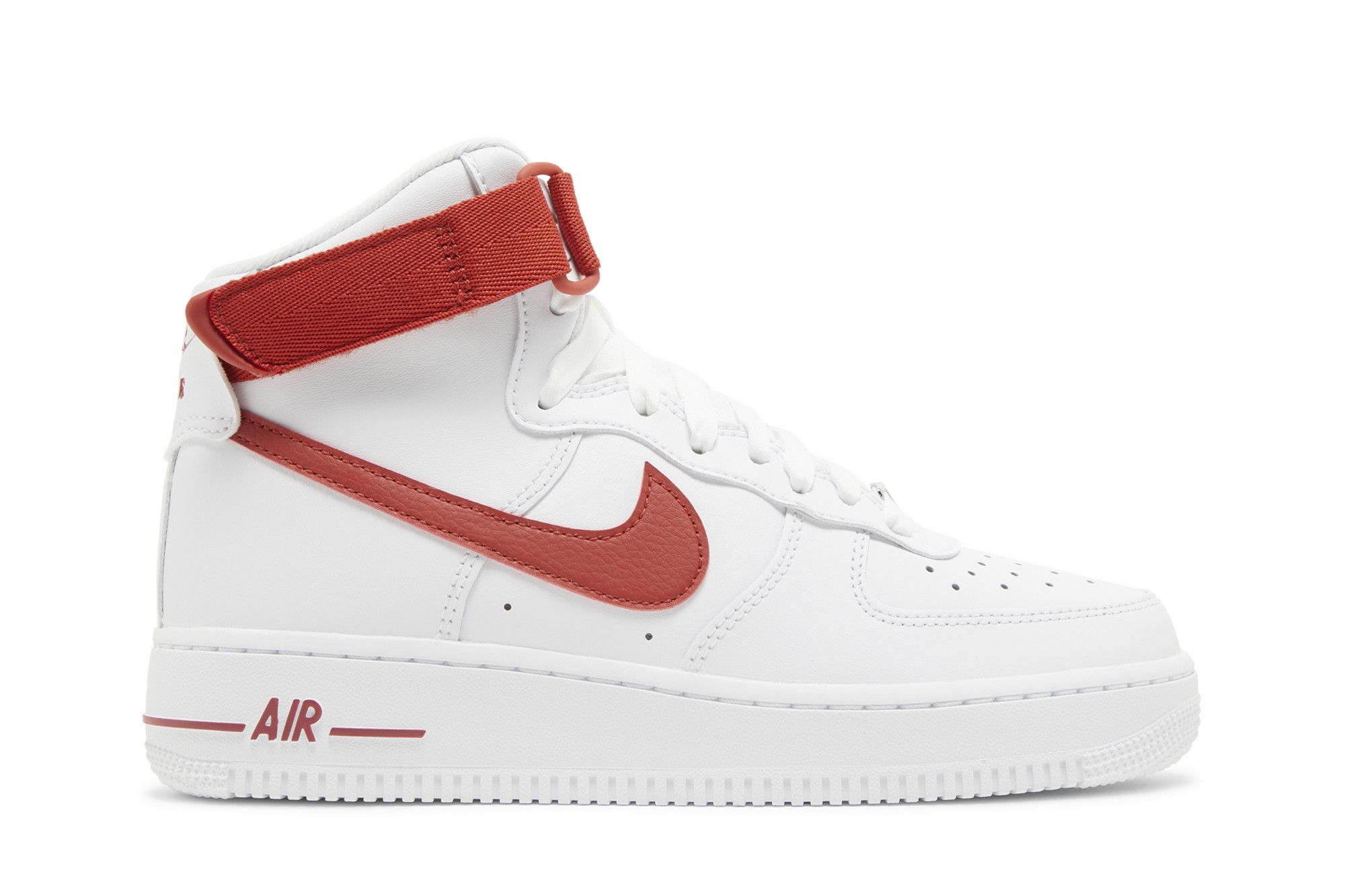 Air force 1 high red and white hot sale
