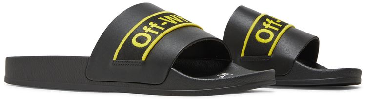 Off White Industrial Sliders Black Yellow