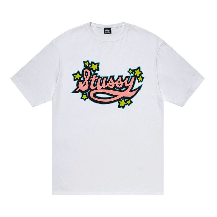 Stussy Star Script Tee White