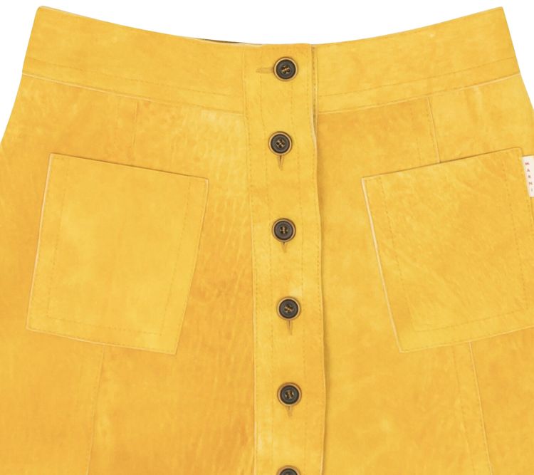 Marni Suede Aged Lamb Leather Mini Skirt Orange