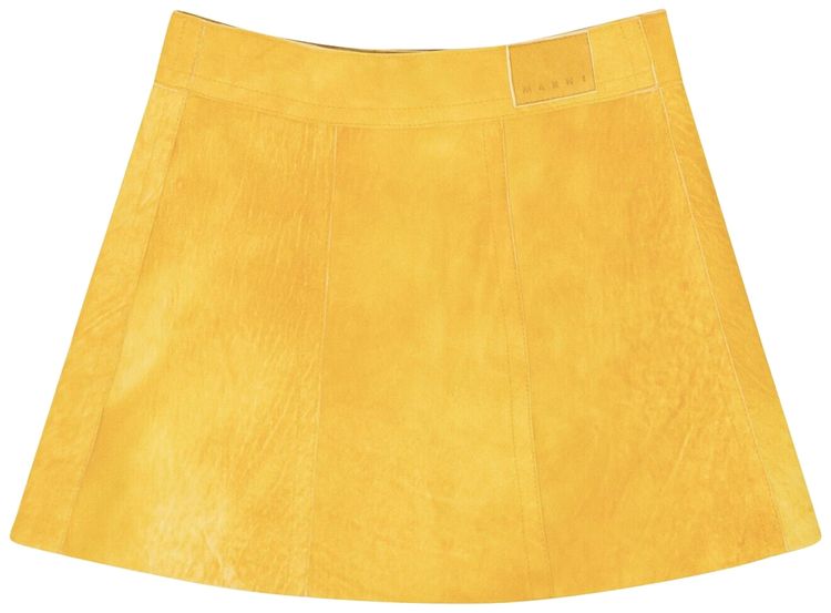 Marni Suede Aged Lamb Leather Mini Skirt Orange