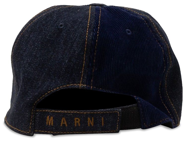Marni Corduroy and Denim Cap Multicolor