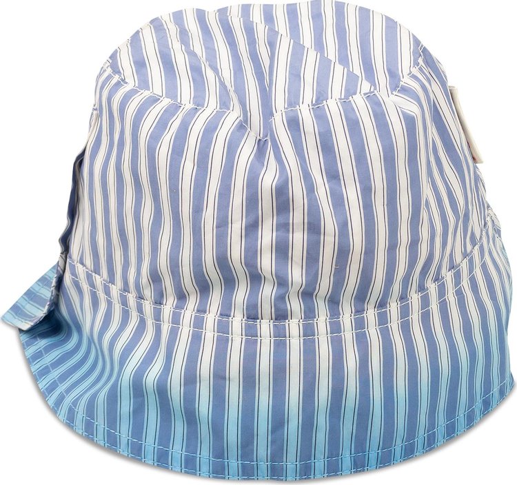 Marni Dip Dyed Poplin Stripe Hat 'Blue'