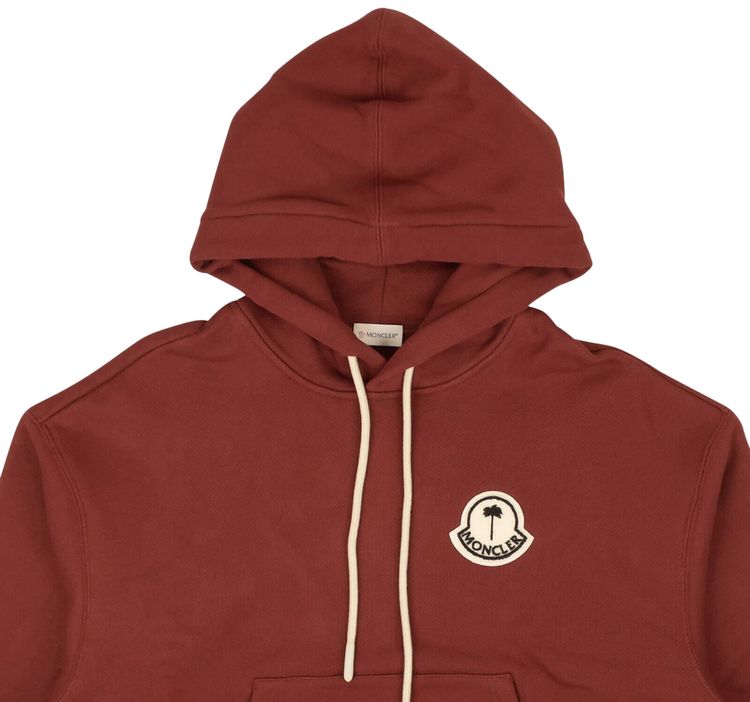 Moncler Genius x Palm Angels Logo Hoodie Sweatshirt Burgundy