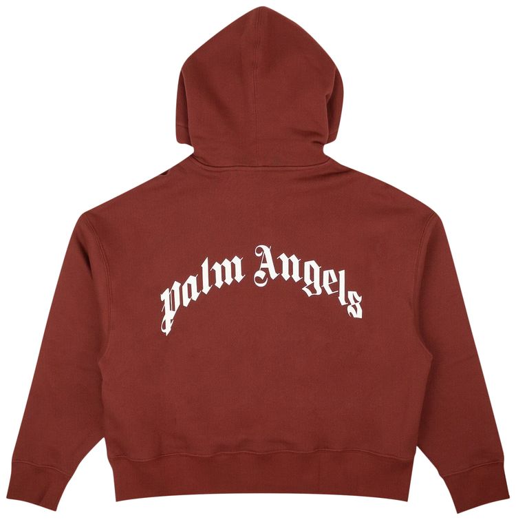 Moncler Genius x Palm Angels Logo Hoodie Sweatshirt Burgundy