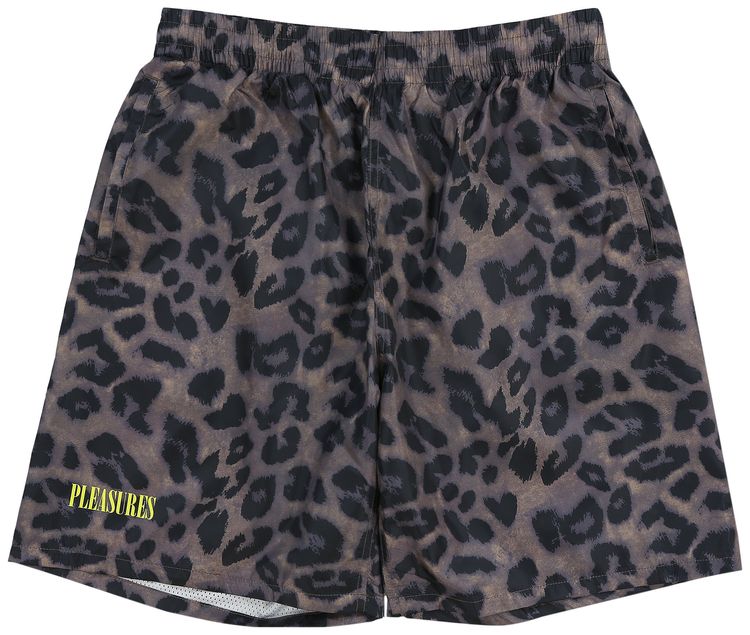 Pleasures Leopard Running Short Brown