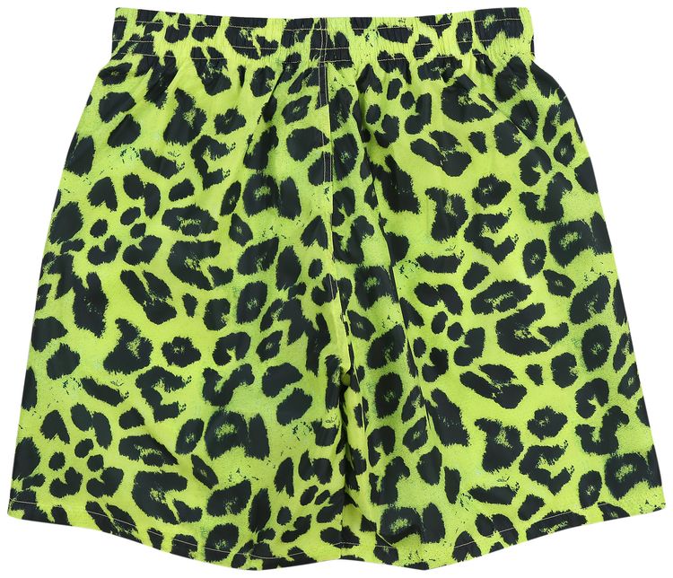 Pleasures Leopard Running Short Lime