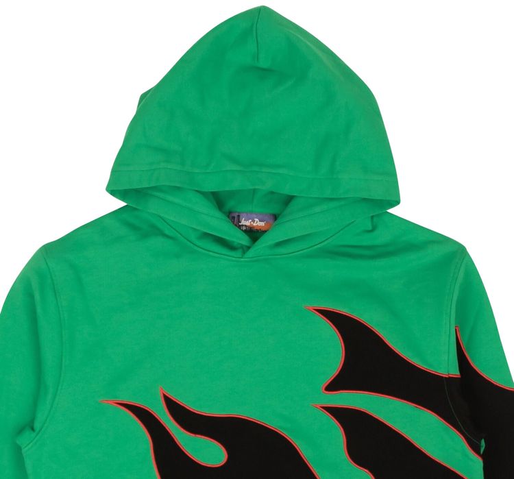 Just Don Graphic Flame Hoodie Sweatshirt Green