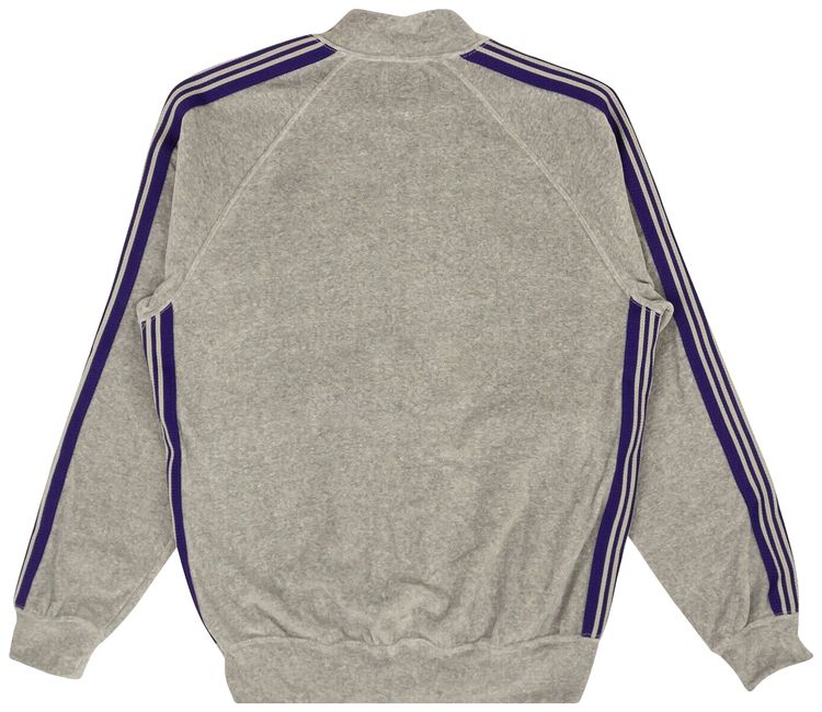 Needles Velvet Zip Up Track Jacket Grey