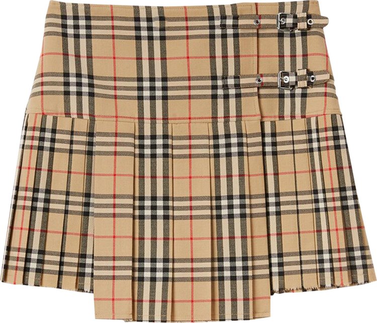 Burberry Classic Check Kilt Mini Skirt 'Archive Beige IP Check'