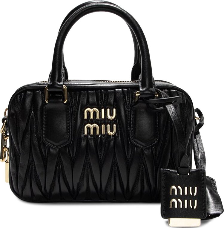 Miu Miu Matelasse Nappa Leather Top-Handle Bag 'Black'
