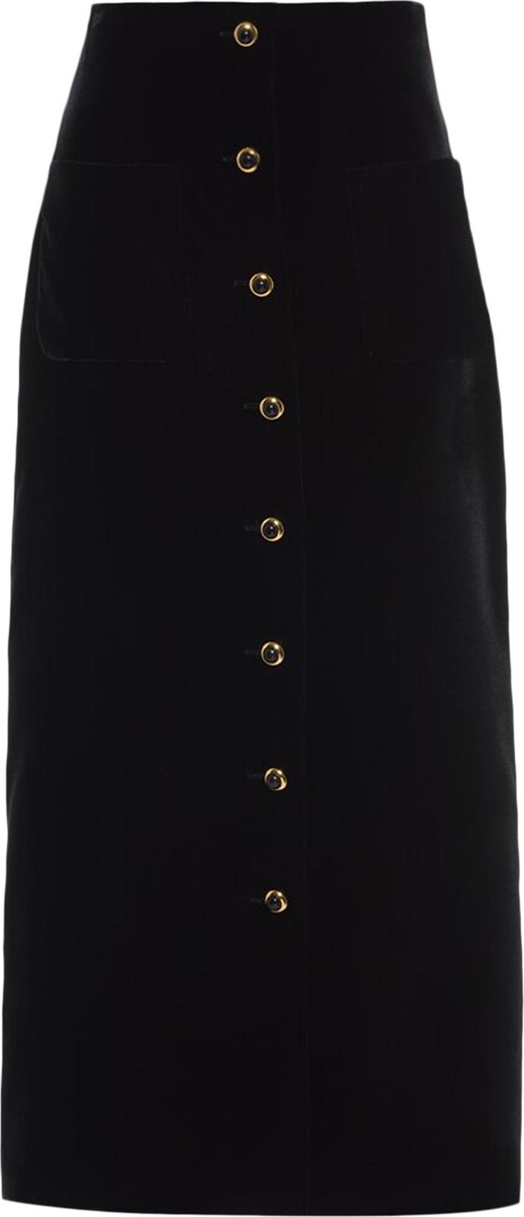 Miu Miu Long Velvet Skirt 'Black'