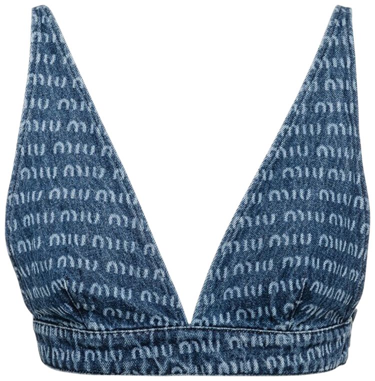 Miu Miu Single Breasted Tweed Top Navy