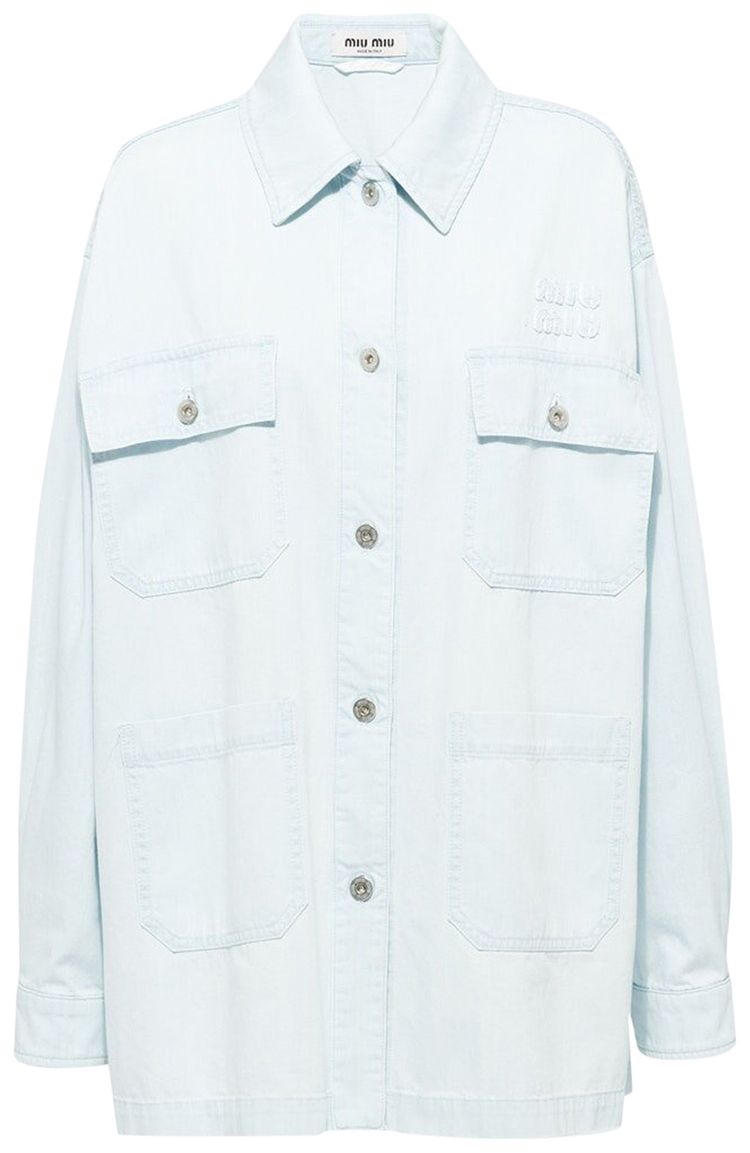 Miu Miu Denim Blouson Jacket 'Light Blue'