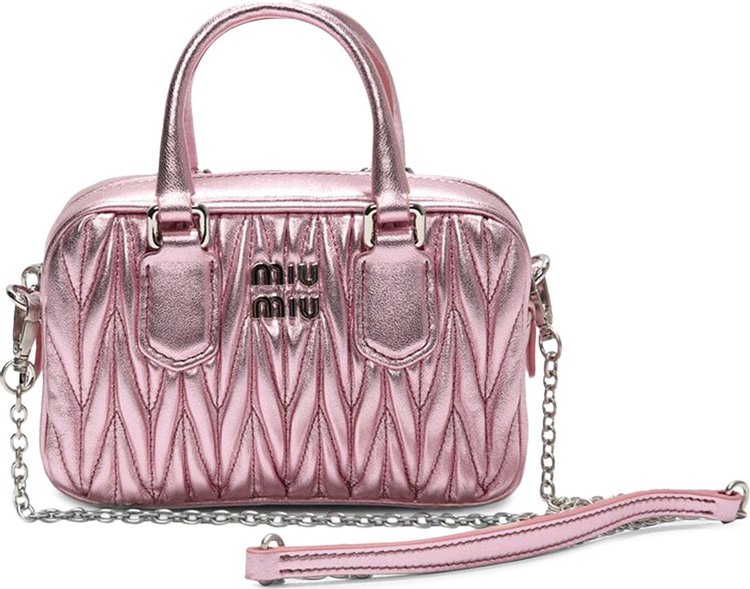 Miu Miu Matelasse Nappa Leather Top Handle Mini-Bag 'Pink Mordore'