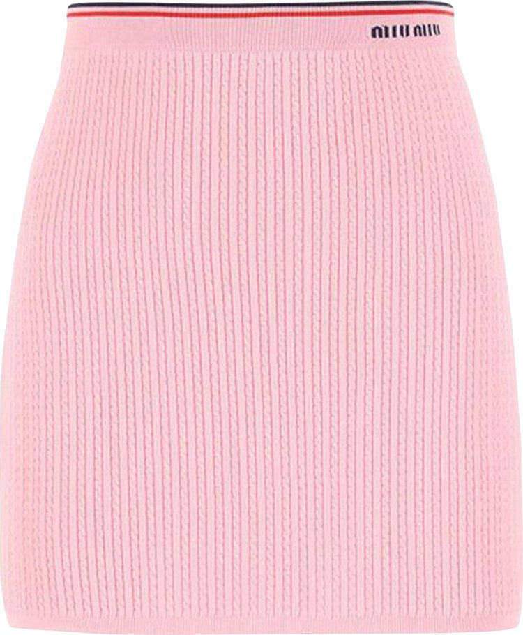 Miu Miu Viscose Logo Mini Skirt 'Pink'