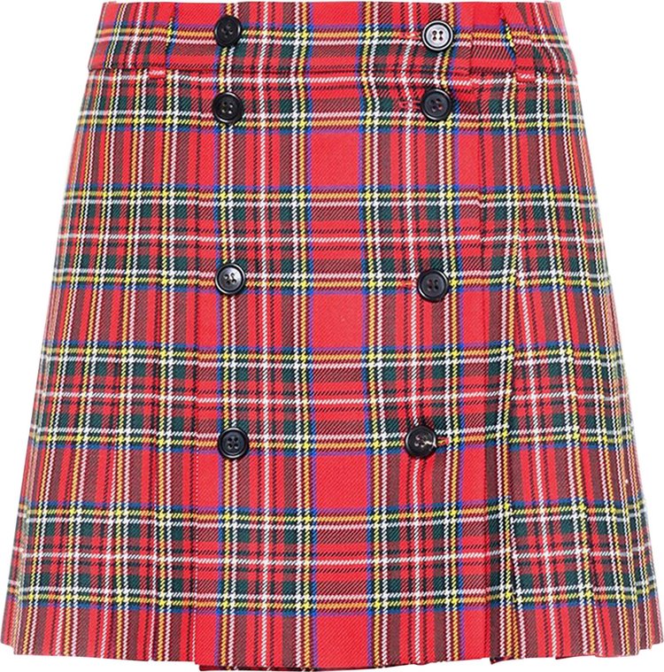 Miu Miu Plaid Skirt 'Red'