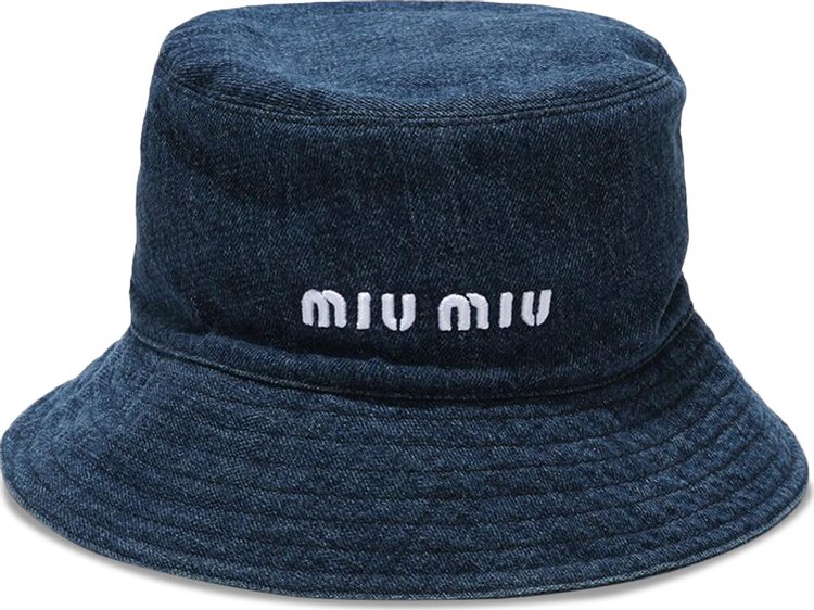 Miu Miu Washed Denim Bucket Hat 'Blue/White'
