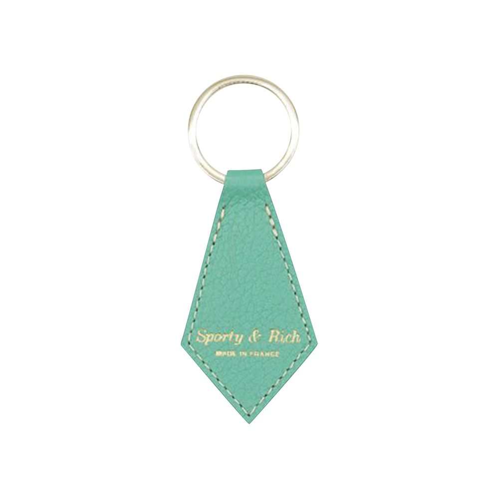 Buy Sporty & Rich Logo Print Leather Keychain 'Verde/Gold' AC744VE VERD GOAT