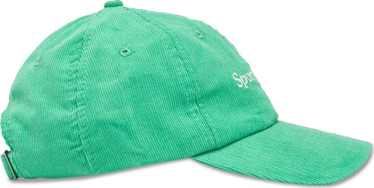 Sporty  Rich Serif Logo Corduroy Hat VerdeCream