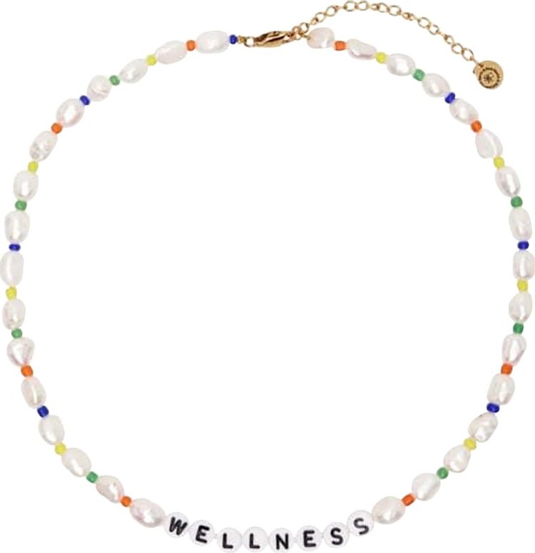 Sporty & Rich Wellness Bead Necklace 'White/Multicolor'