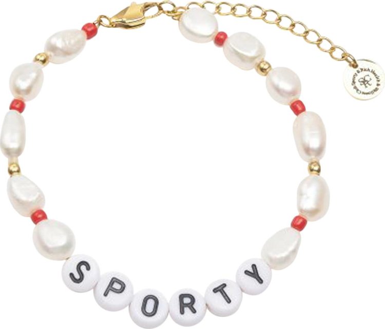 Sporty & Rich Sporty Bead Bracelet 'White/Multicolor'