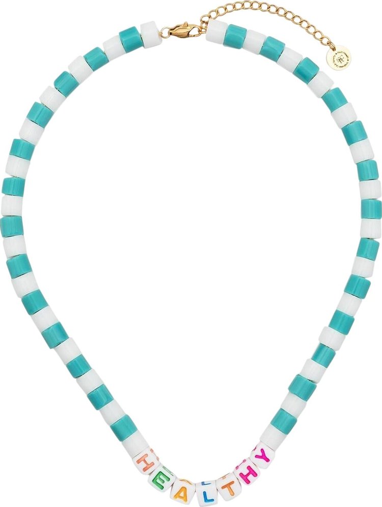 Sporty  Rich Healthy Bead Necklace BlueWhite