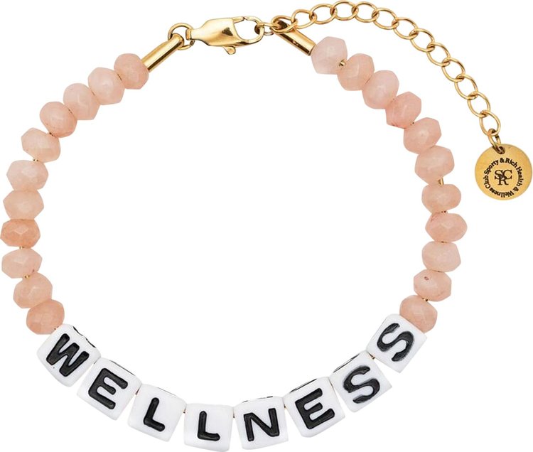 Sporty & Rich Slogan Beaded Bracelet 'Pink'