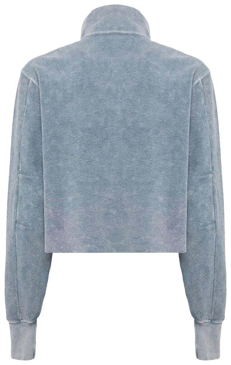 Les Tien Crop Half Zip Pullover Acid Periwinkle