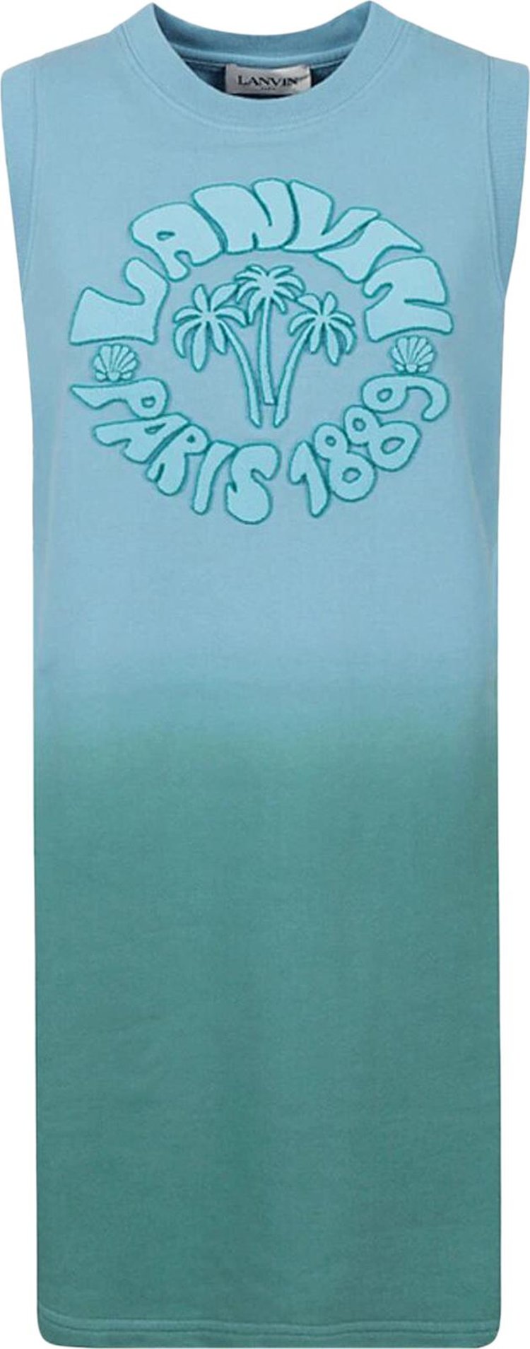 Lanvin Paris Logo Sleeveless Dress 'Teal Blue'