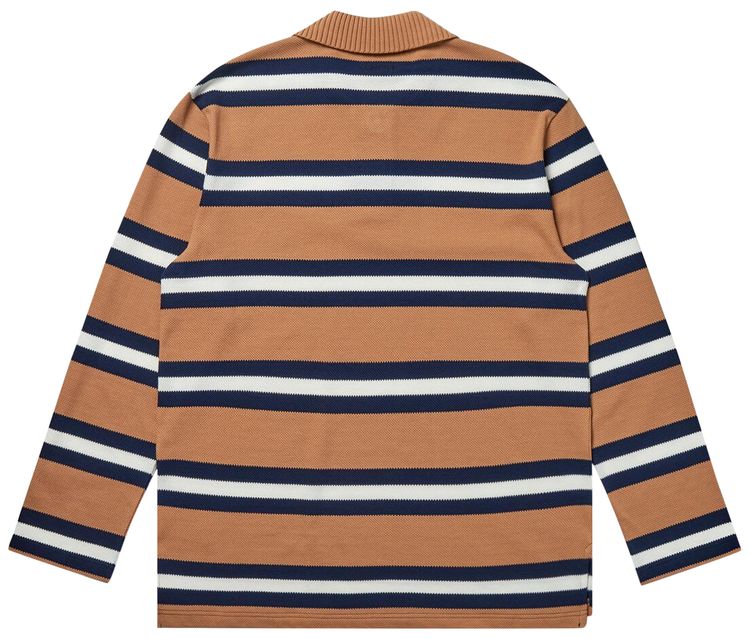 Lanvin Long Sleeve Striped Oversized Polo Multicolor