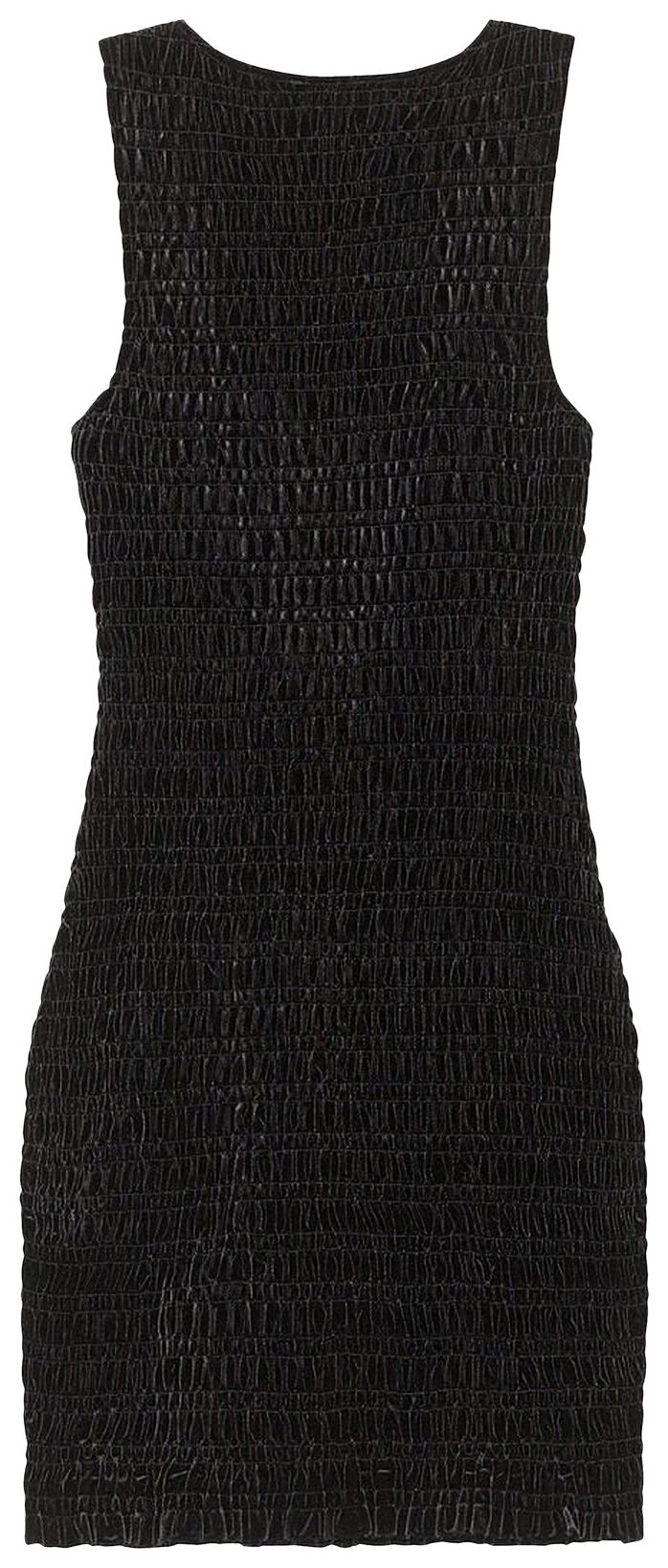 GANNI Velvet Jersey Smock Mini Dress Black