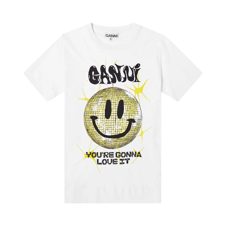 GANNI Basic Jersey Smiley Relaxed T-Shirt 'White'