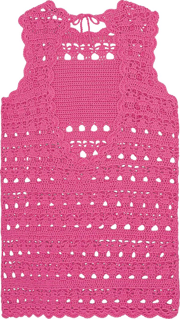 GANNI Crochet Cover Up Tunic Pink