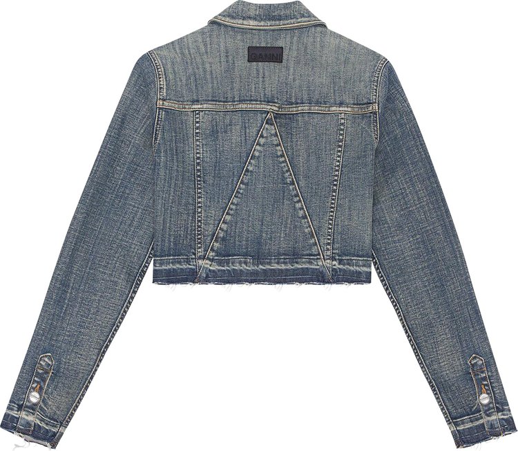 GANNI Tint Edge Denim Cropped Jacket Wash