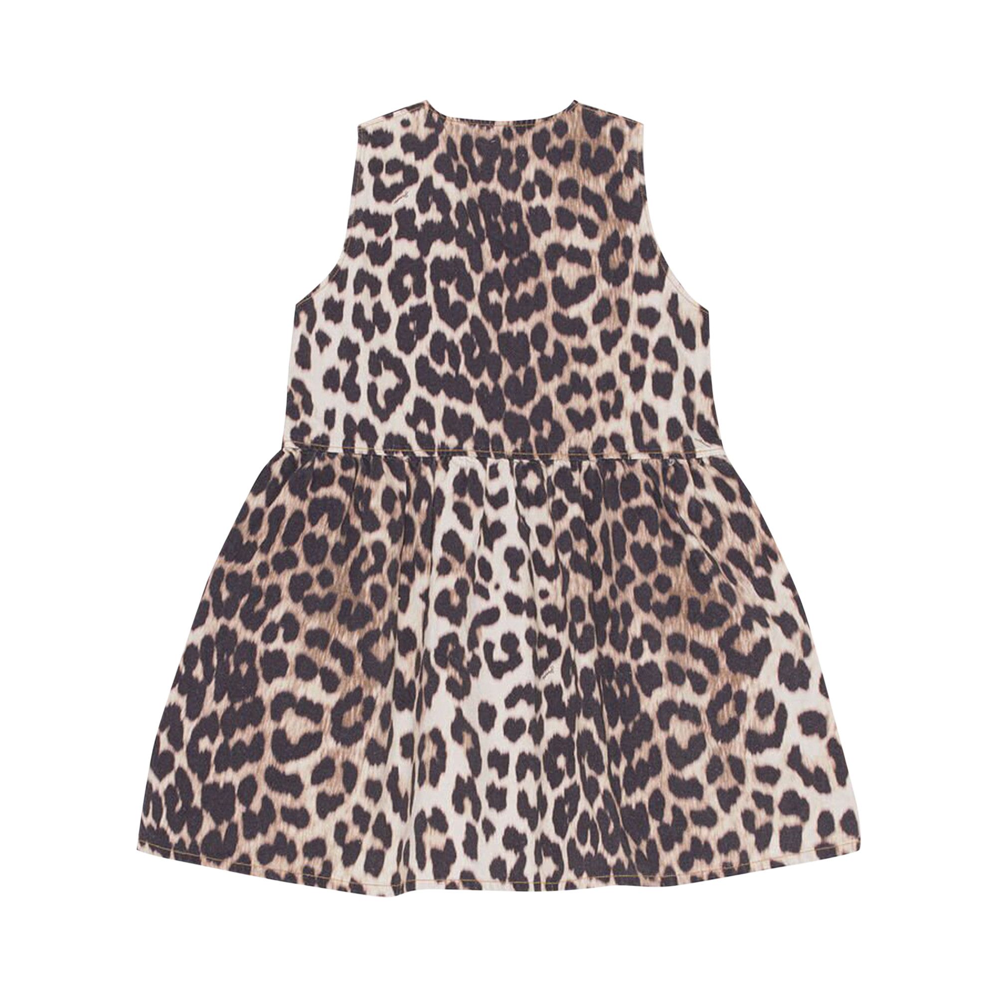 Buy GANNI Print Denim Tieband Mini Dress 'Leopard' - J1174 Buy GANNI Print Denim Tieband Mini Dress 'Leopard' - J1174