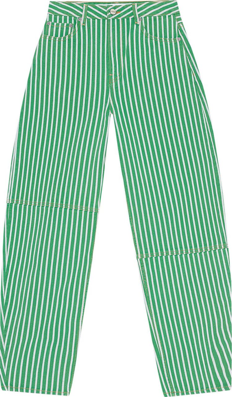 GANNI Stripe Denim Stary Kelly Green