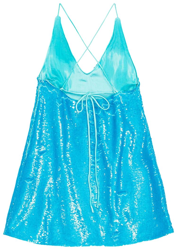 GANNI Sequins Strap Mini Dress Blue