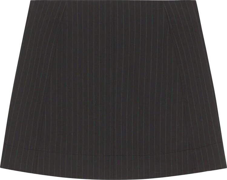 GANNI Stretch Stripe Mini Skirt 'Black'