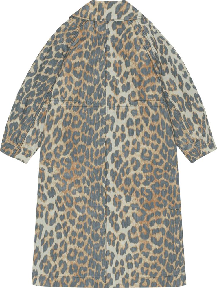 GANNI Crispy Shell Coat Leopard