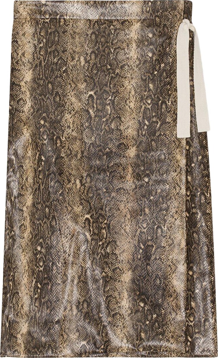 GANNI Snake Wrap Midi Skirt Snake