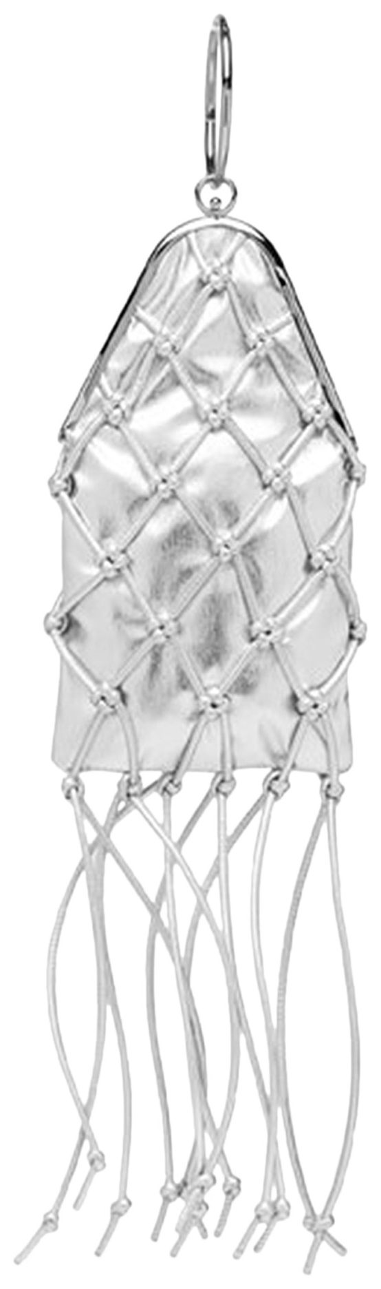 GANNI Occasion Braided Bangle Purse Silver