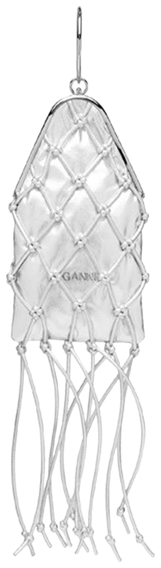 GANNI Occasion Braided Bangle Purse Silver