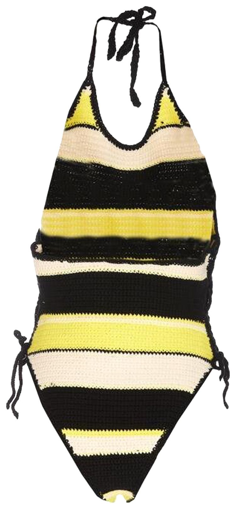 GANNI Crochet Tieband Swimsuit Golden Kiwi
