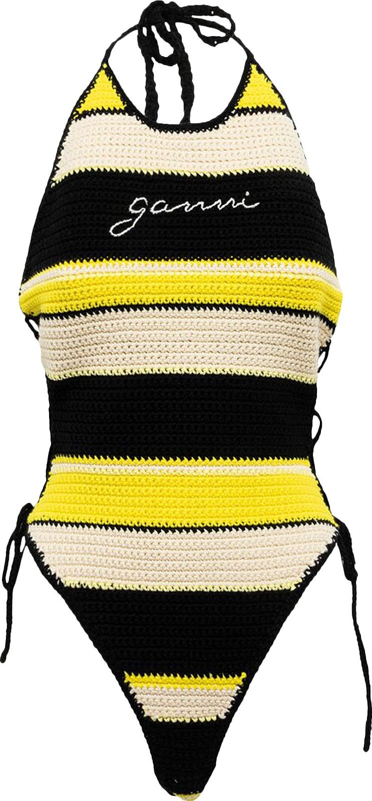 GANNI Crochet Tieband Swimsuit 'Golden Kiwi'